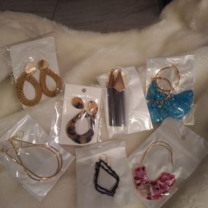 7 pairs hoops earings